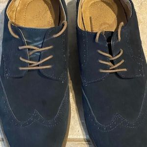 Suede Blue Dress Shoes, size 11.5